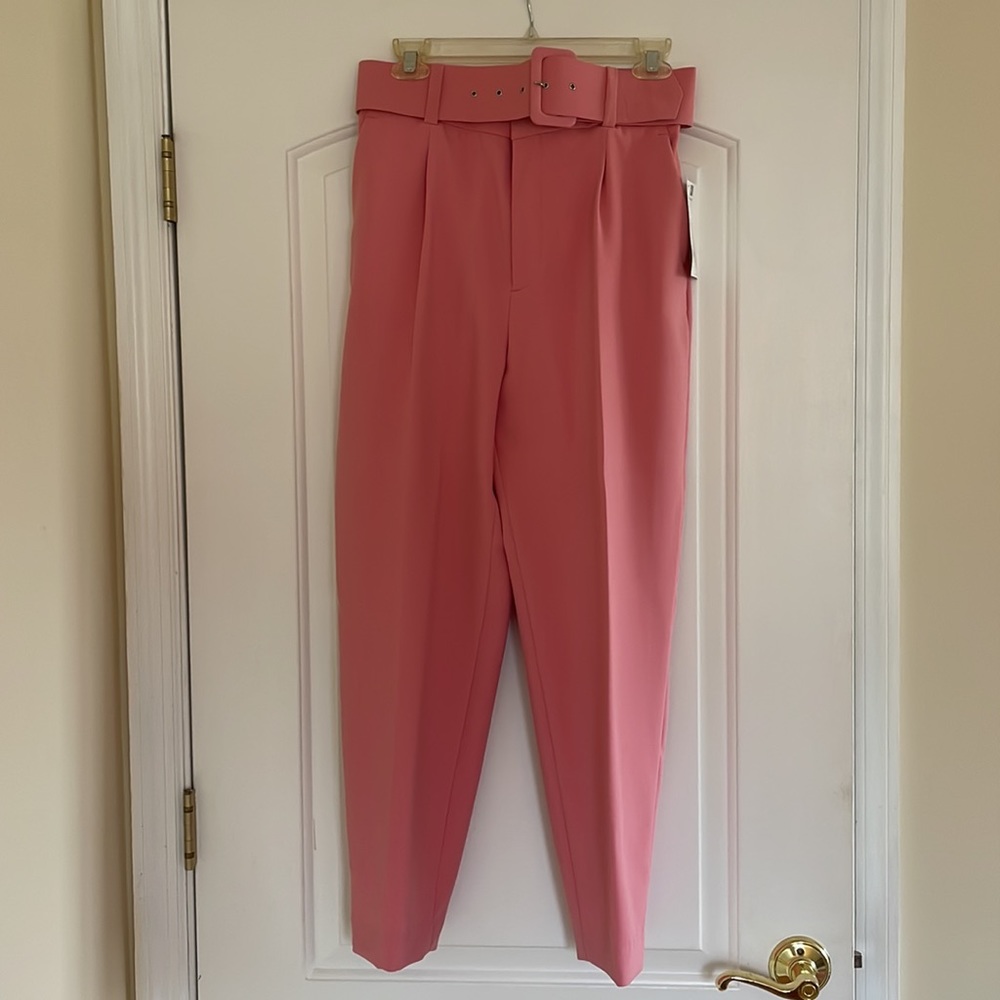 Zara Pants With Fabric Covered Belt